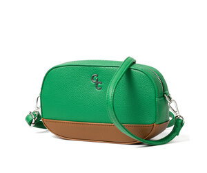 Galway Leather Two Tone Crossbody Bag Green Brown