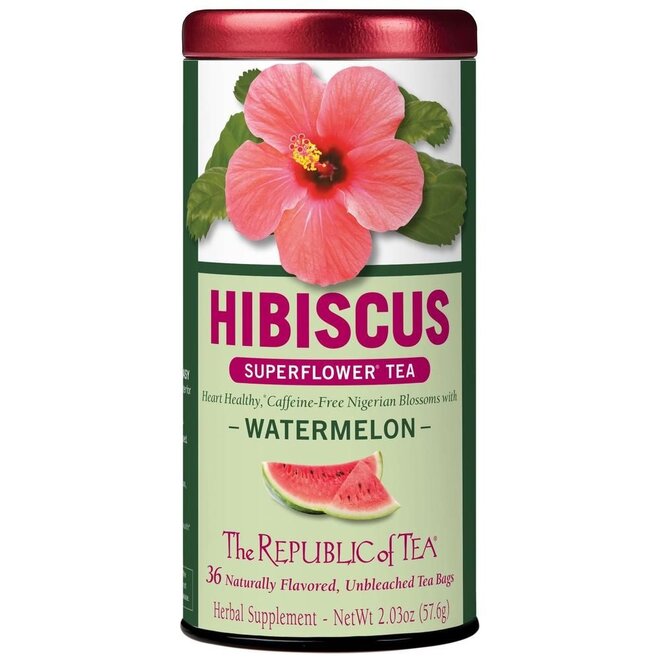 Republic of Tea Hibiscus Watermelon Herbal 36s