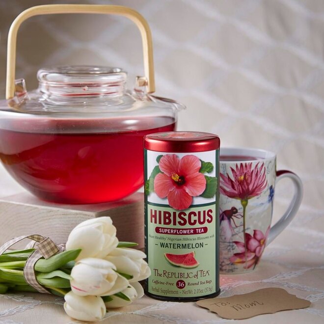 Republic of Tea Hibiscus Watermelon Herbal 36s