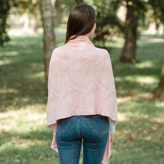 Newgrange Fern Wrap (Pastel Red)