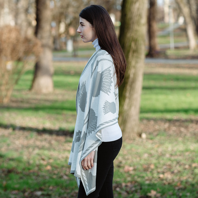 Scottish Thistle Shawl (Grey)