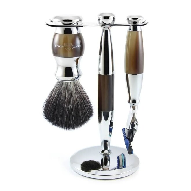 Edwin Jagger Imitation Horn & Chrome Fusion Set
