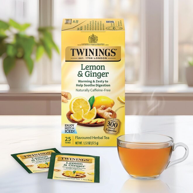 Twinings Lemon & Ginger Herbal 25s