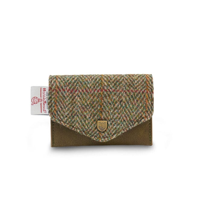 The Card Wallet Chestnut Herringbone