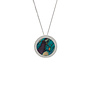 Ness Circle Satin Silver Pendant Necklace