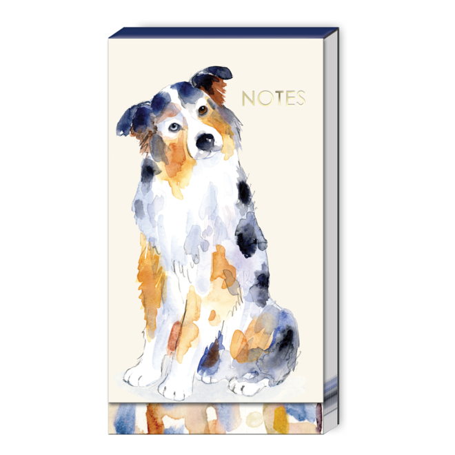 Watercolor Pets Dogs Australian Shepherd Tall Notepad