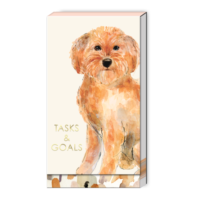 Watercolor Pets Dogs Golden Doodle Tall Notepad