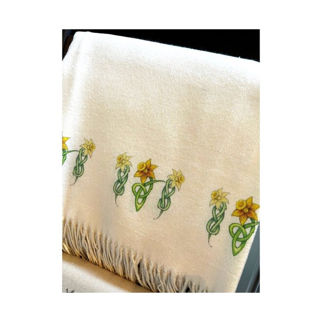 Celtic Daffodils Cream Scarf