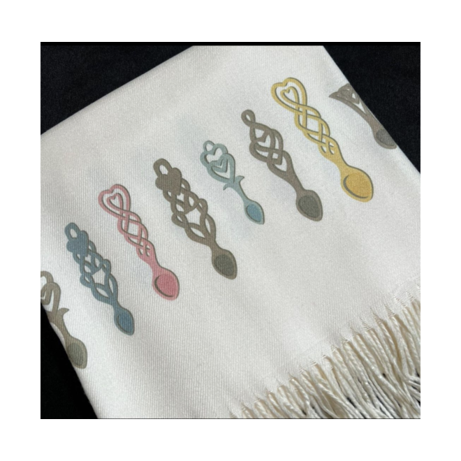 Love Spoons Cream Scarf