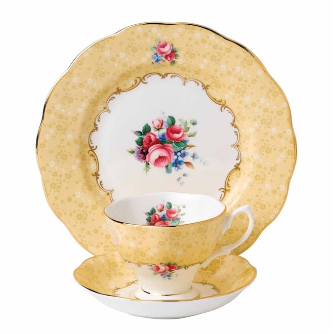 100 Years of Royal Albert 1990 Bouquet Teacup, Saucer & Plate Set