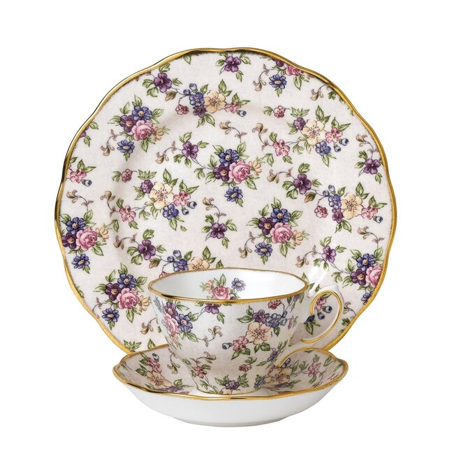 100 Years of Royal Albert 1940 English Chintz Teacup, Saucer & Plate