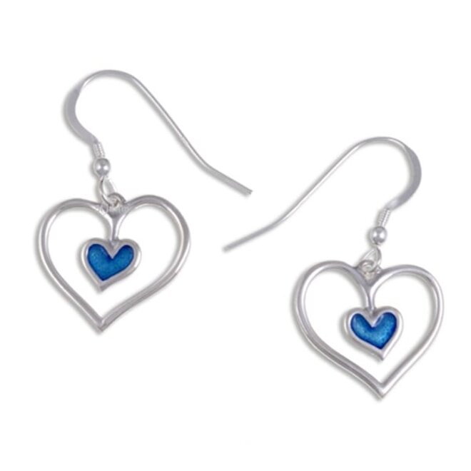 Blue Heart Earrings