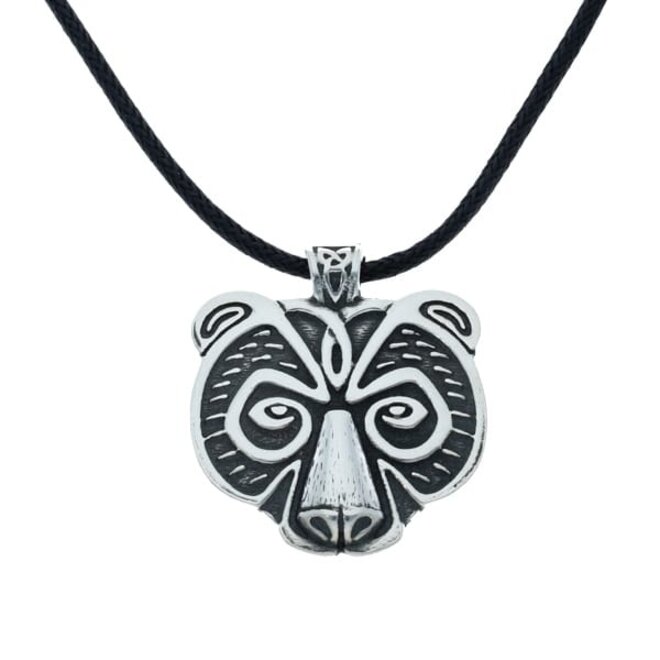 Viking Bear Head Pendant Necklace