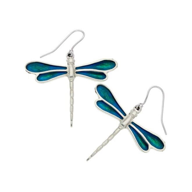 Dragonfly Blue Winged Drop Earrings