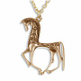 Greek Horse Bronze Pendant Necklace
