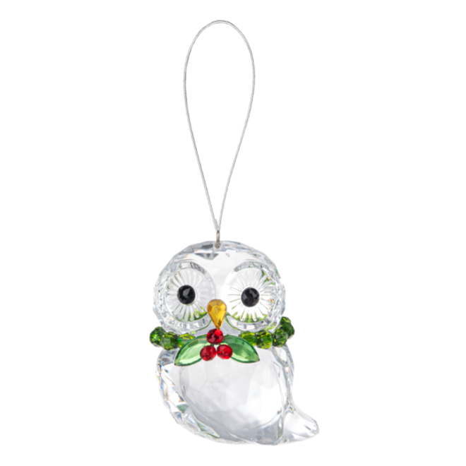 Owl with Wreath Acrylic Ornament