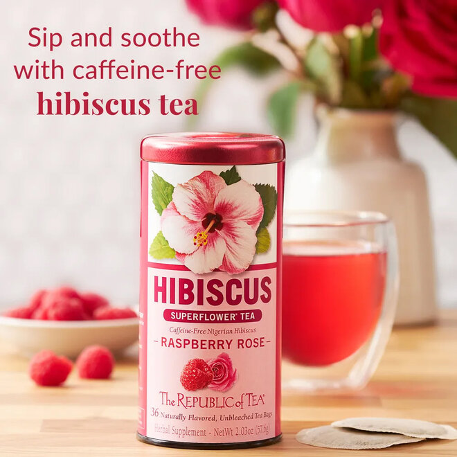 Republic of Tea Hibiscus Raspberry Rose Herbal 36s