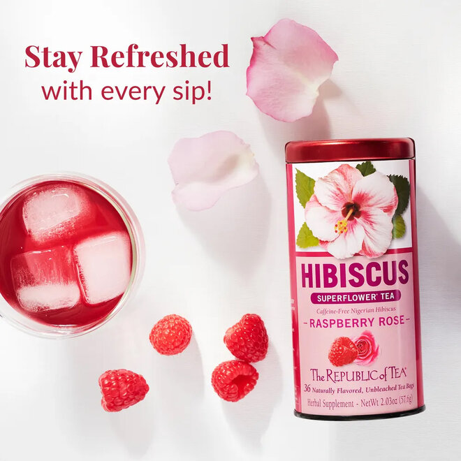 Republic of Tea Hibiscus Raspberry Rose Herbal 36s