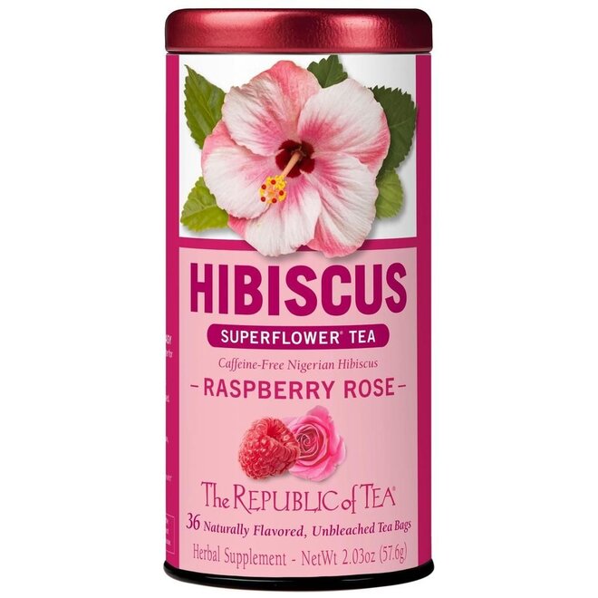 Republic of Tea Hibiscus Raspberry Rose Herbal 36s
