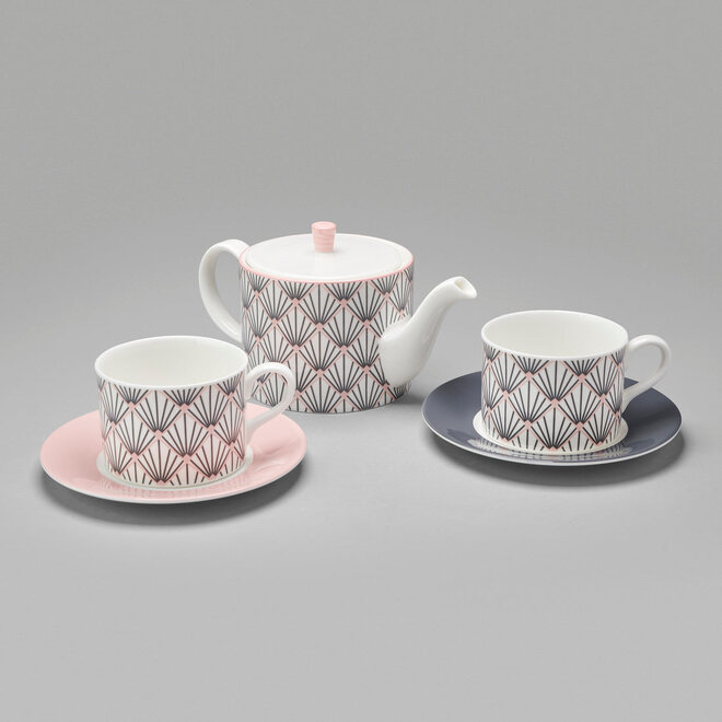 Jo Deakin Zighy Teapot in Grey & Blush Pink