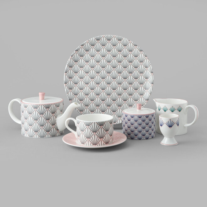 Jo Deakin Zighy Teapot in Grey & Blush Pink