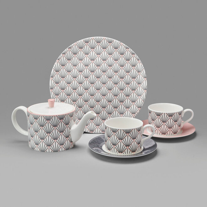 Jo Deakin Zighy Teapot in Grey & Blush Pink