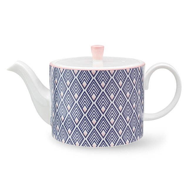 Gatsby Small Teapot in Blue & Blush Pink