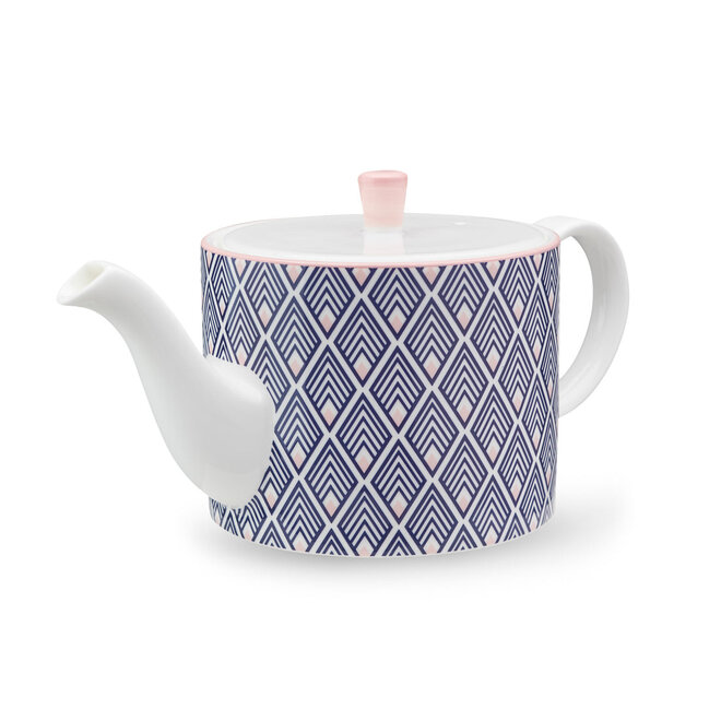 Gatsby Small Teapot in Blue & Blush Pink