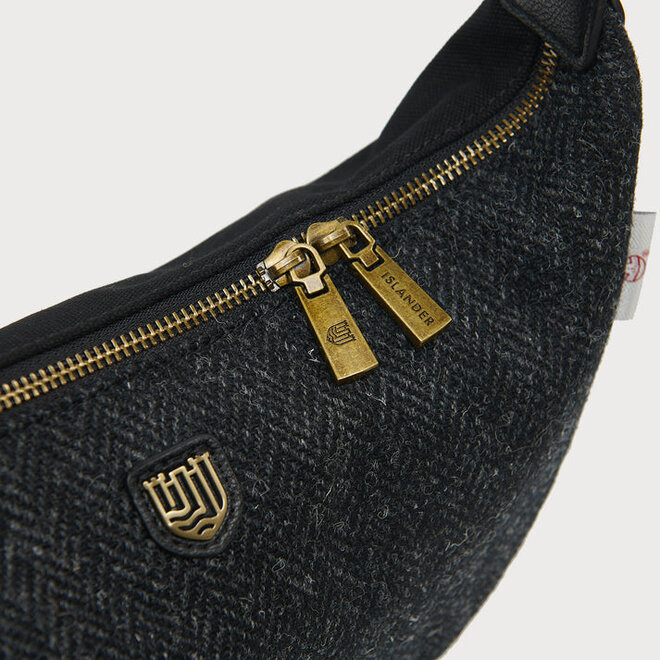 Harris Tweed Navy Over-Check Luna Bag