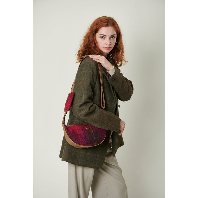 Harris Tweed Fuchsia Tartan Luna Bag