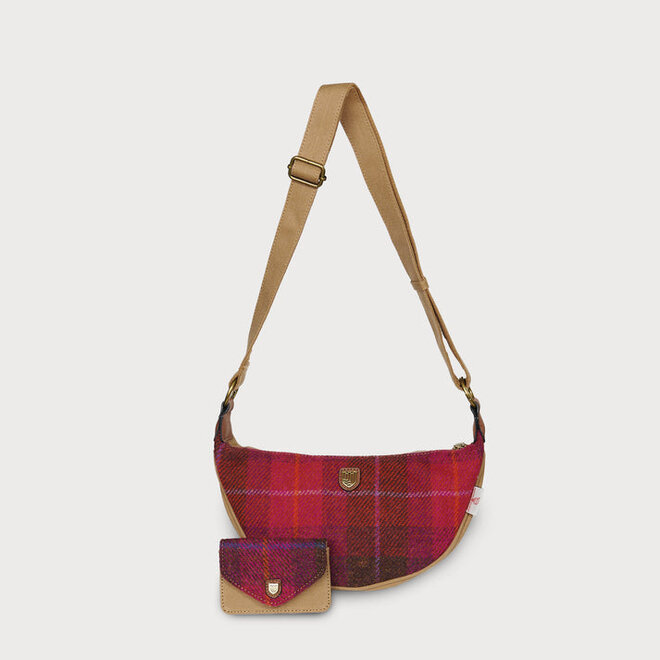Harris Tweed Fuchsia Tartan Luna Bag