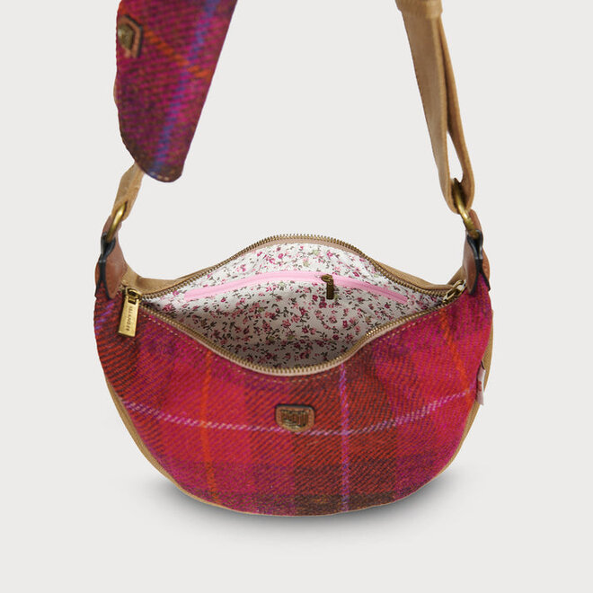 Harris Tweed Fuchsia Tartan Luna Bag