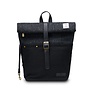 Harris Tweed Black Herringbone Canvas Backpack