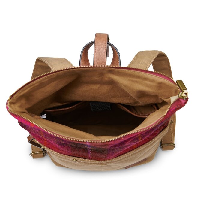 Harris Tweed Fuchsia Tartan Canvas Backpack