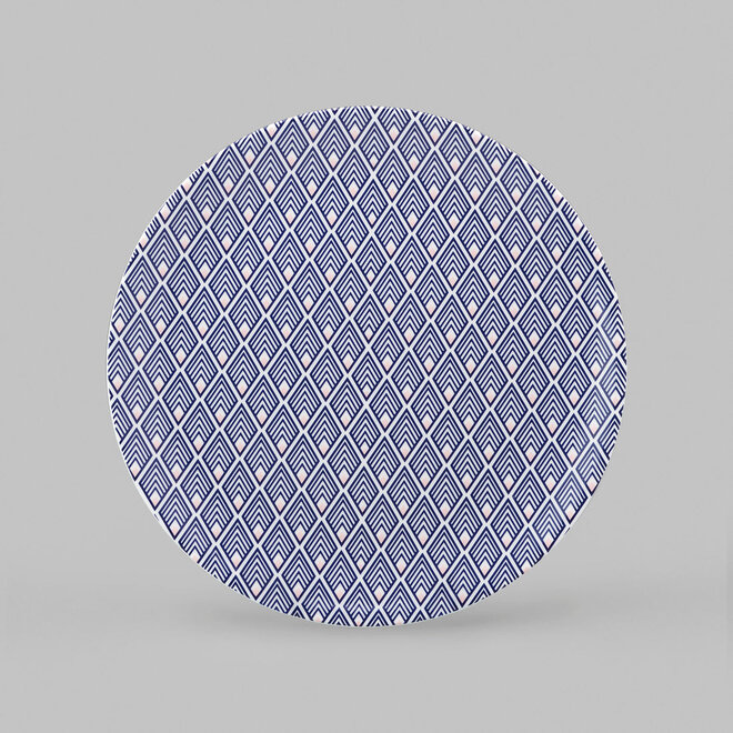 Jo Deakin Gatsby Tea Plate (Blue & Blush Pink)