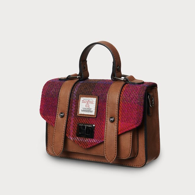 Harris Tweed Fuchsia Tartan Mini Satchel