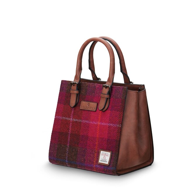 Harris Tweed Fuchsia Tartan The Medium Caillie Tote