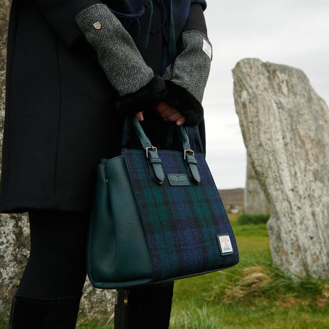 Harris Tweed Black Watch Medium Caillie Tote