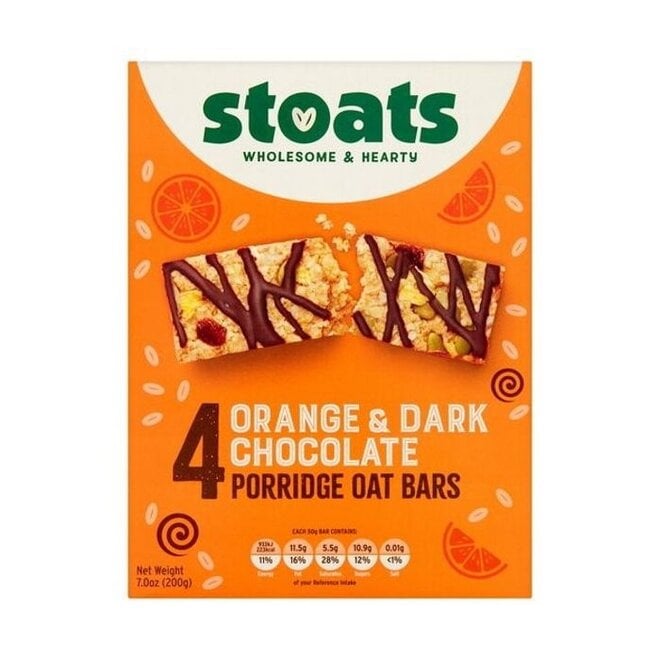 Stoats Orange & Chocolate Porridge Oat Bars