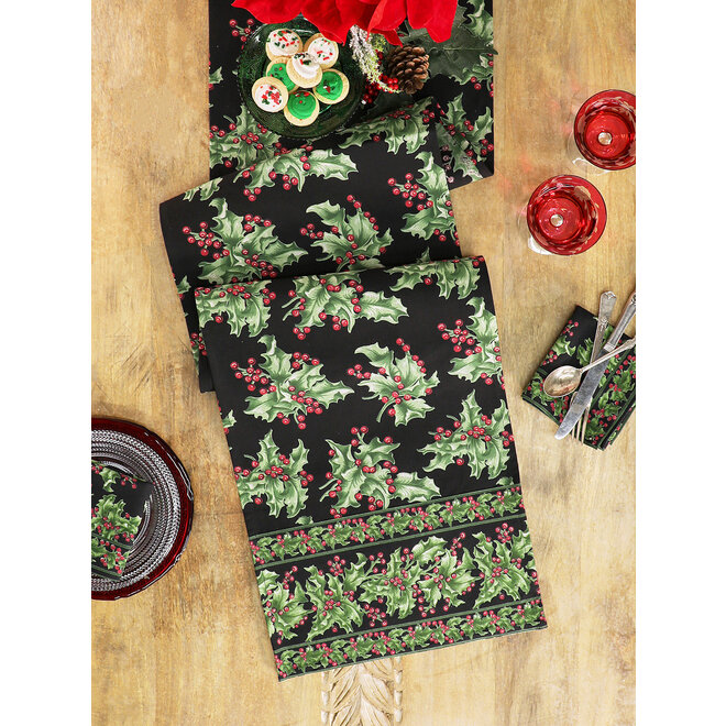 Holly Runner 13x72 Black