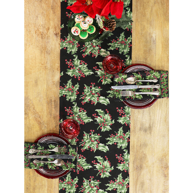 Holly Runner 13x72 Black