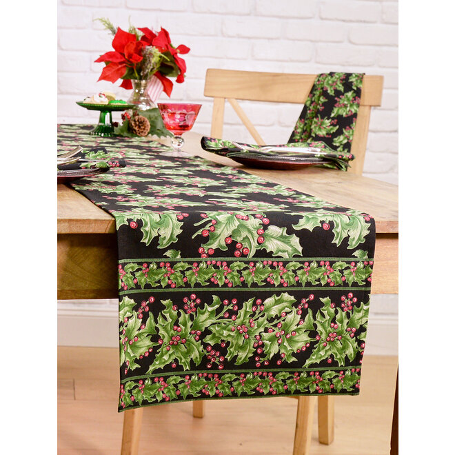 Holly Runner 13x72 Black