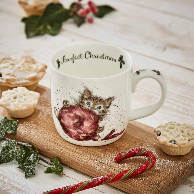 'Purr-fect Christmas' Kitten Small Mug