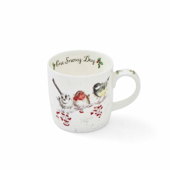 'One Snowy Day' Birds Small Mug