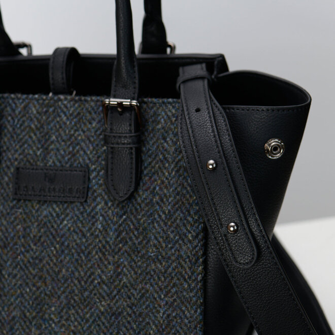 Harris Tweed Black & Grey Herringbone The Medium Caillie Tote