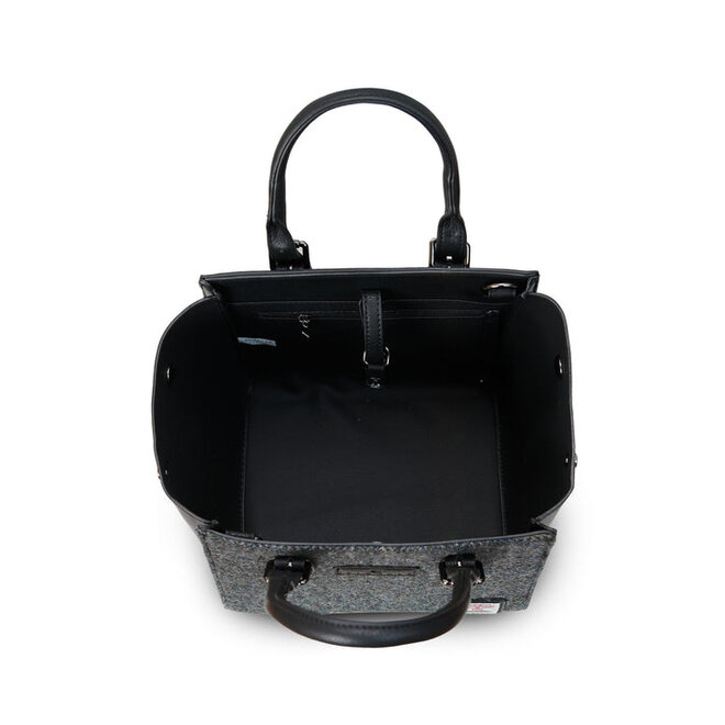 Harris Tweed Black & Grey Herringbone The Medium Caillie Tote