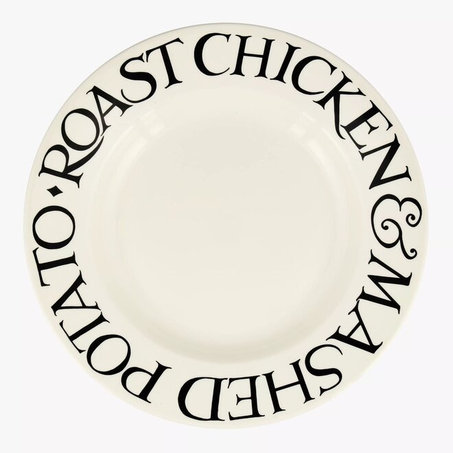Black Toast Roast Chicken Dinner Plate