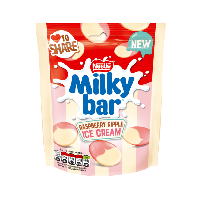 Milkybar Buttons Raspberry Ripple Ice Cream Pouch 86g