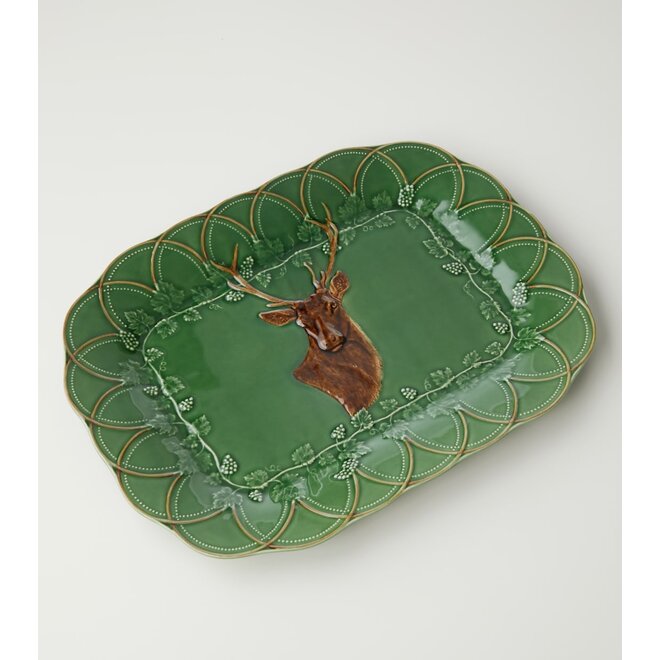 Bordallo Pinheiro Wood Grove Deer Tray