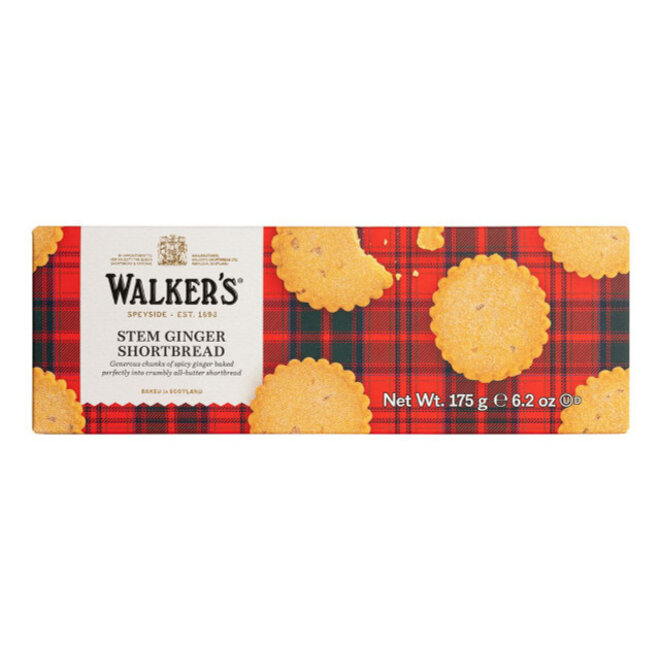 Walker's Pure Butter Stem Ginger Shortbread 175g